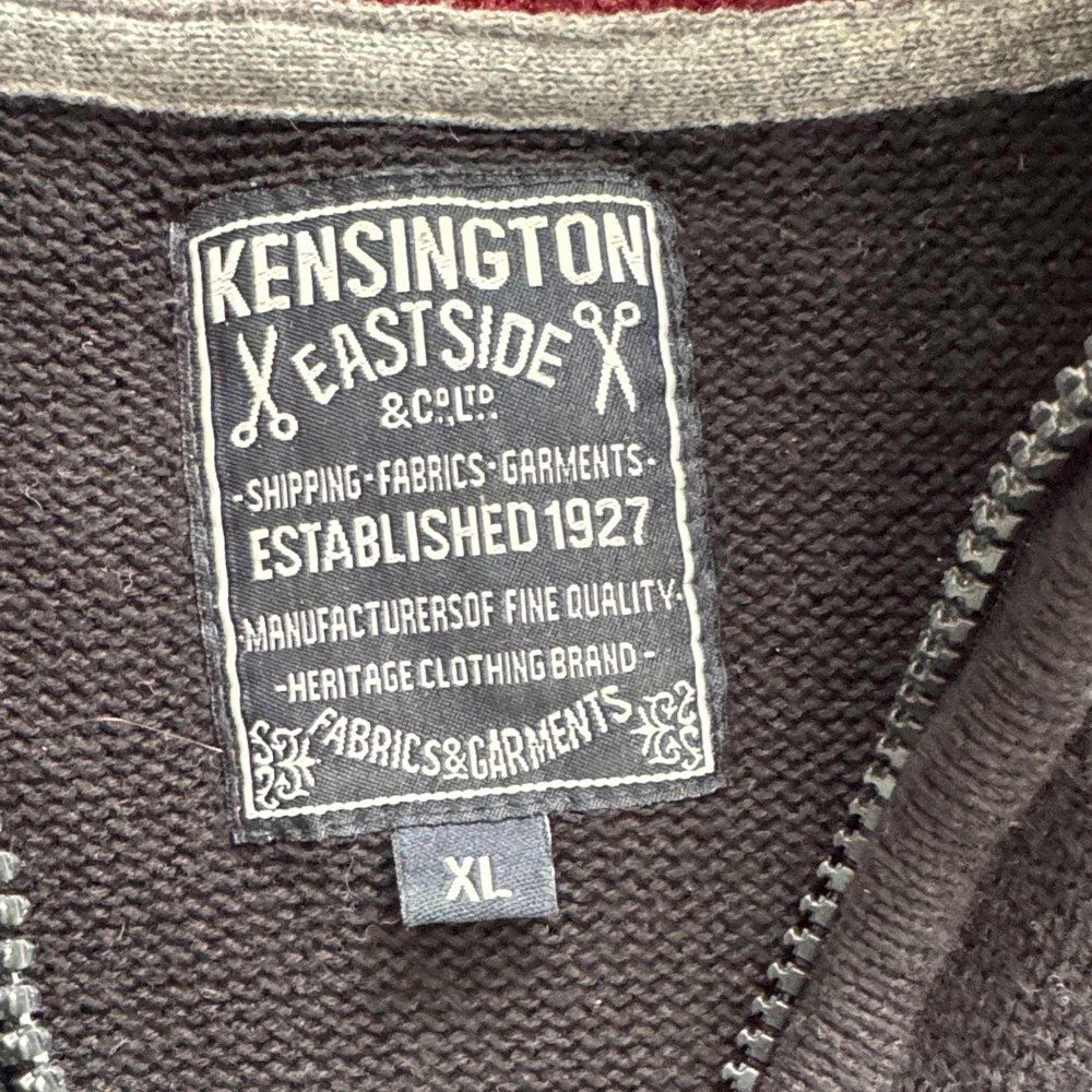 Men's Black and Gray Zip-Up Sweater - Picture 2 of 7